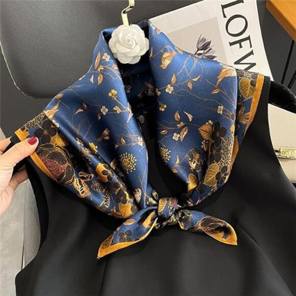 100% Pure Mulberry Silk Scarfs 27"x27" Square Scarf Women Neckerchief Headscarf - Picture 3 of 7